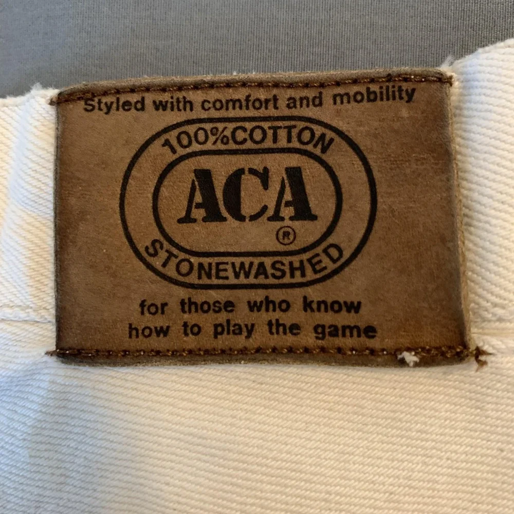 ACA Jeans Womans 30x30 White Stonewashed Regular Fit Straight Denim‎ Pants VTG.